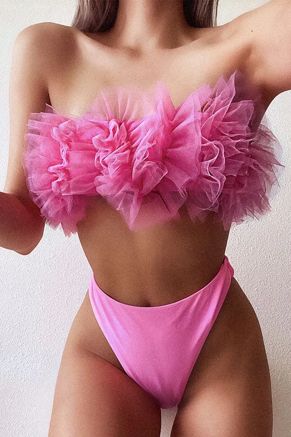 Mesh Patchwork Sweet Beach Bikini